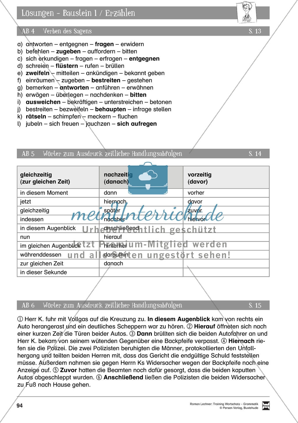 Sprachlicher Ausdruck beim Erzählen: Verben des Sagens Preview 4