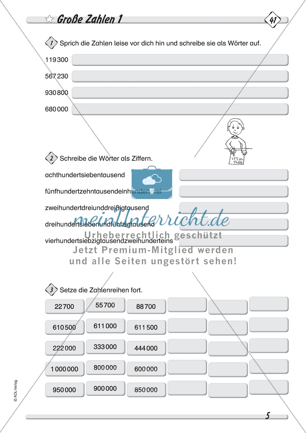 Zahlenraum bis 1 000 000 - Darstellungen großer Zahlen in Zahlworten Preview 1