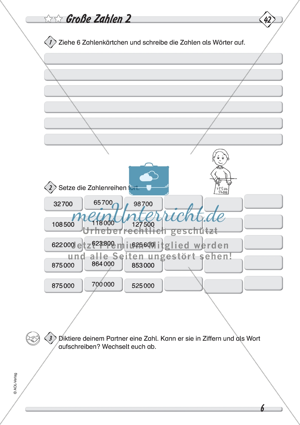 Zahlenraum bis 1 000 000 - Darstellungen großer Zahlen in Zahlworten Preview 2