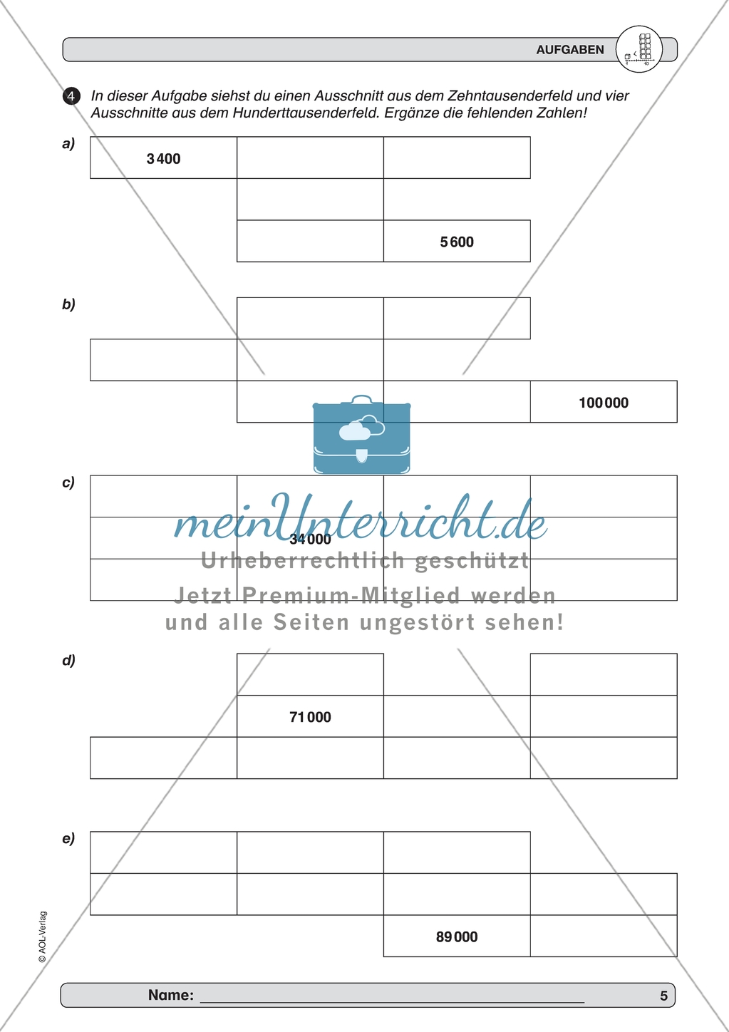 Material zur Verbesserung der Grundfähigkeiten im Zahlenraum - Zahlen in der Hundertertafel anordnen. Preview 5