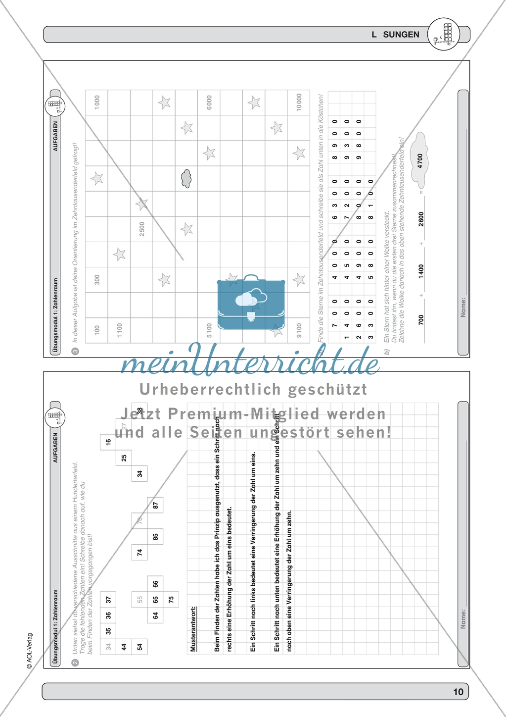 Material zur Verbesserung der Grundfähigkeiten im Zahlenraum - Zahlen in der Hundertertafel anordnen. Preview 7