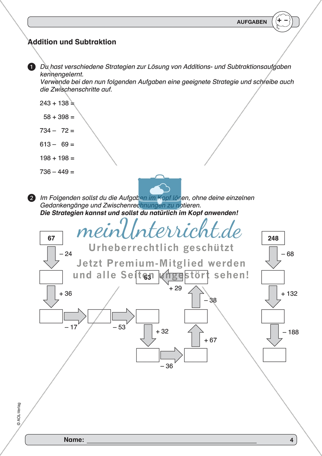 Material zur Verbesserung der Grundfähigkeiten im Kopfrechnen - Addition. Preview 3
