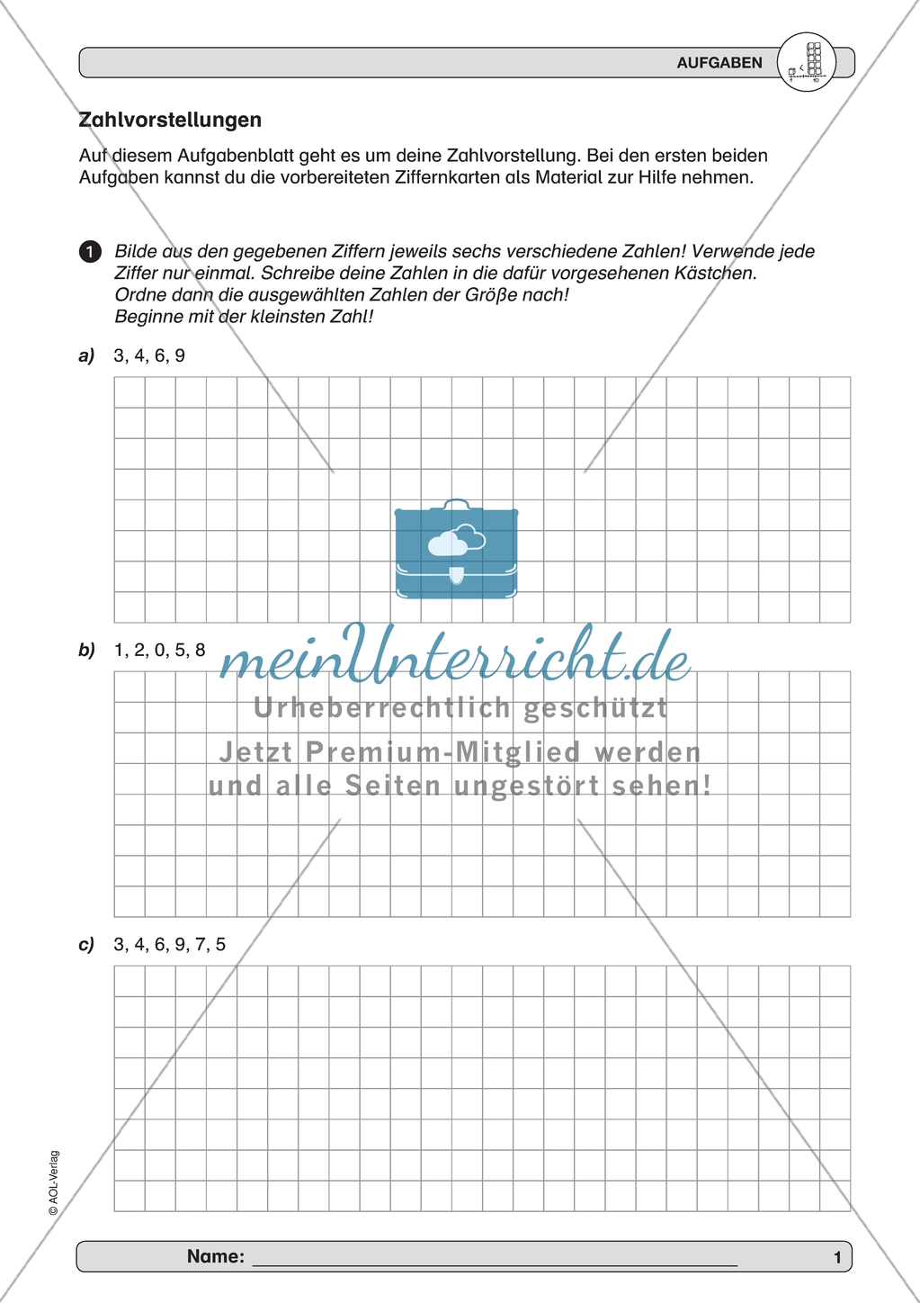 Material zur Verbesserung der Grundfähigkeiten im Zahlenraum - Zahlvorstellungen. Preview 1