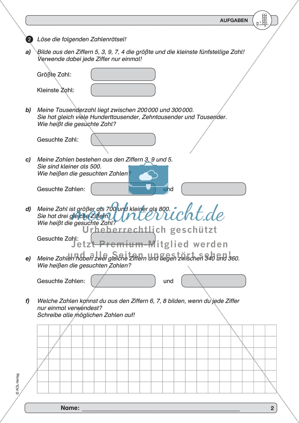 Material zur Verbesserung der Grundfähigkeiten im Zahlenraum - Zahlvorstellungen. Preview 2