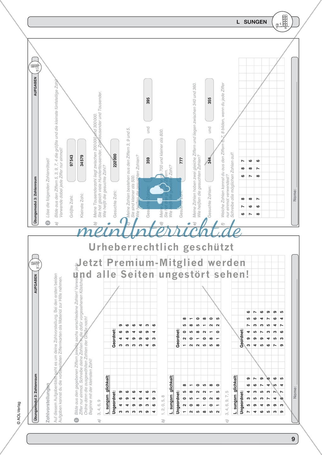 Material zur Verbesserung der Grundfähigkeiten im Zahlenraum - Zahlvorstellungen. Preview 3