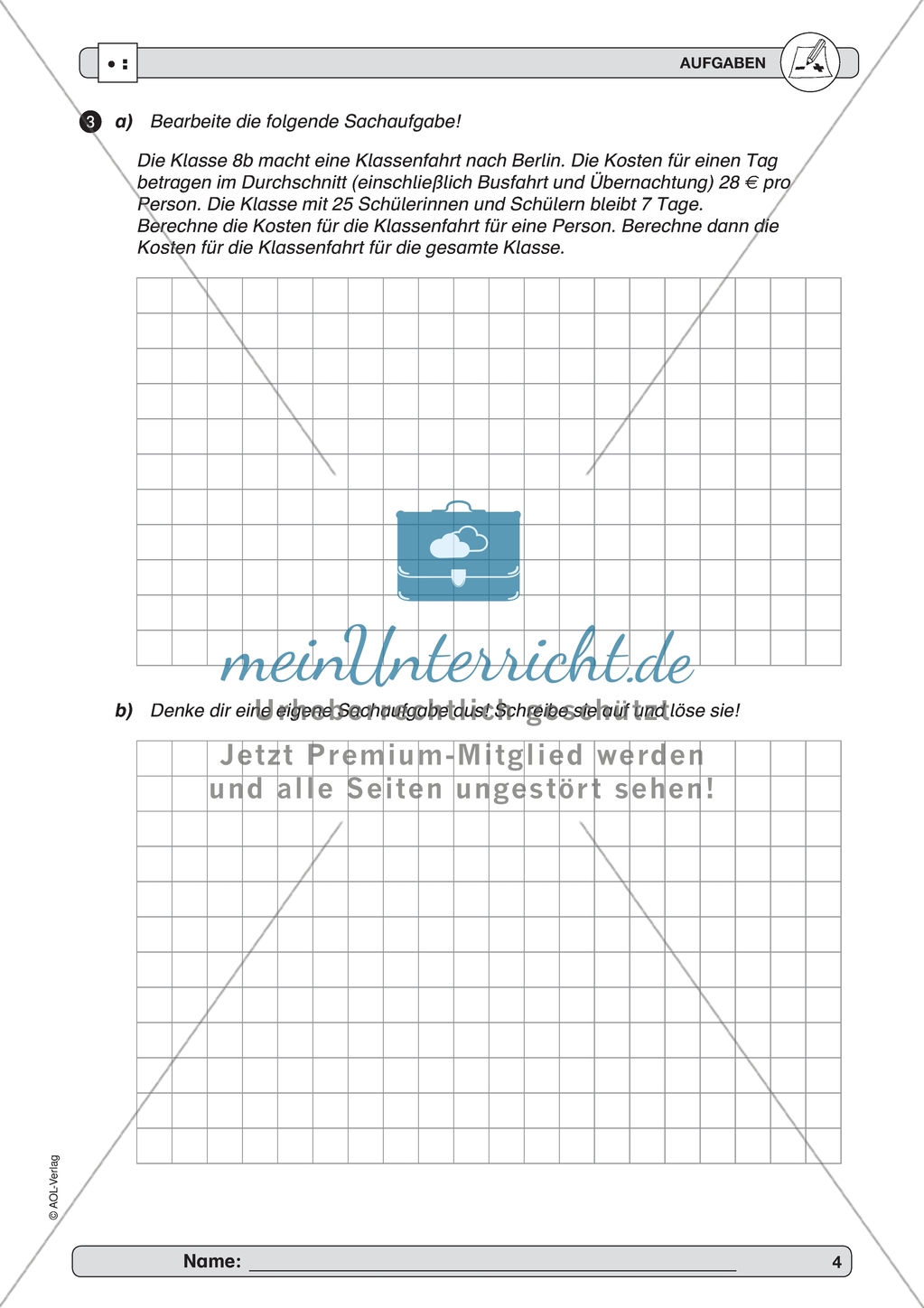 Material zur Verbesserung der schiftlichen Rechenverfahren - erste Übungen zum Multiplikationsverfahren. Preview 4