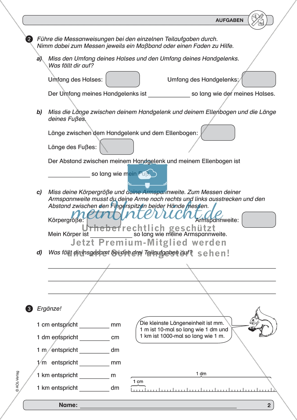 Material zur Verbesserung der Grundfähigkeiten im Bereich Messen und Größen - Längen. Preview 2