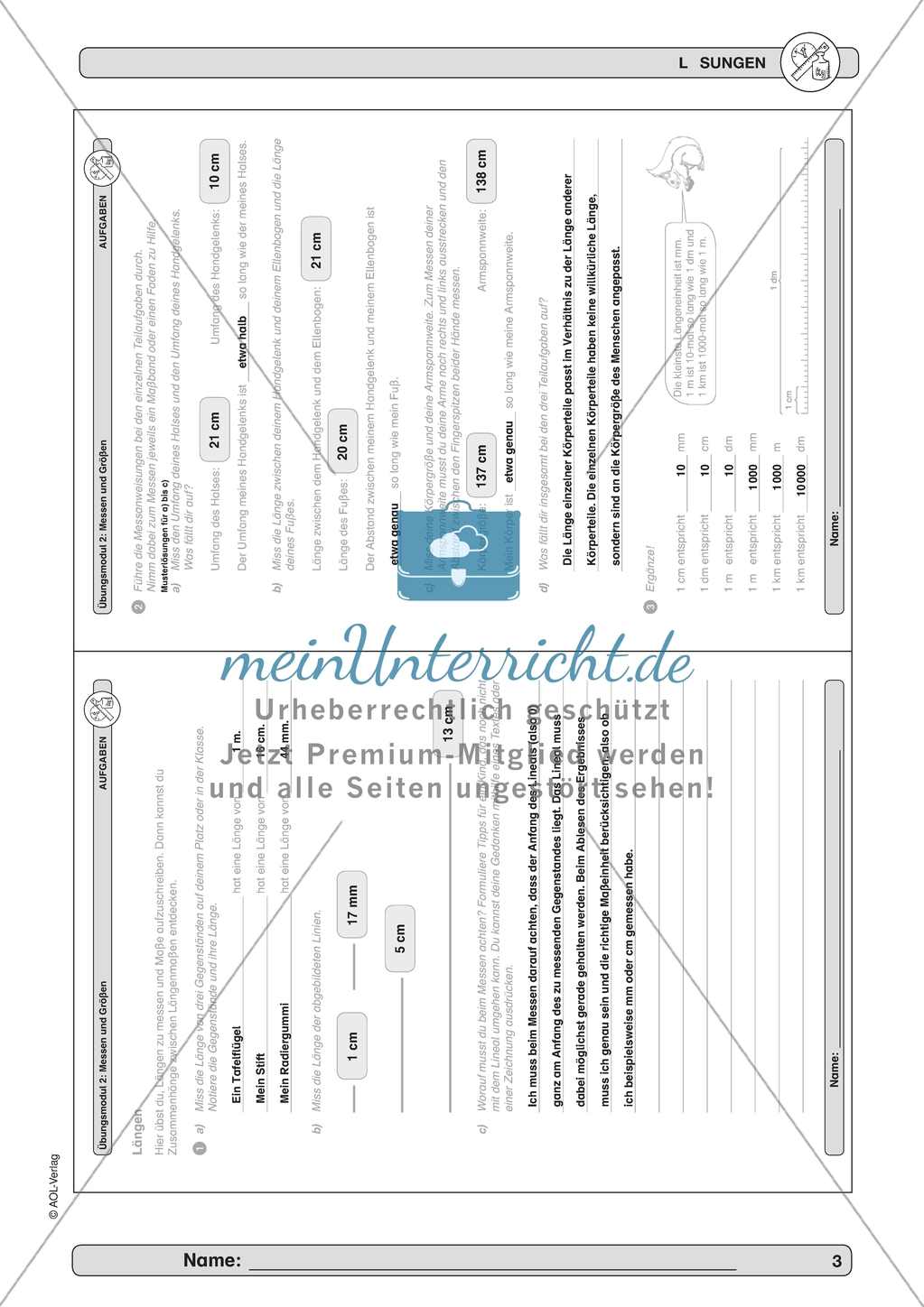 Material zur Verbesserung der Grundfähigkeiten im Bereich Messen und Größen - Längen. Preview 3