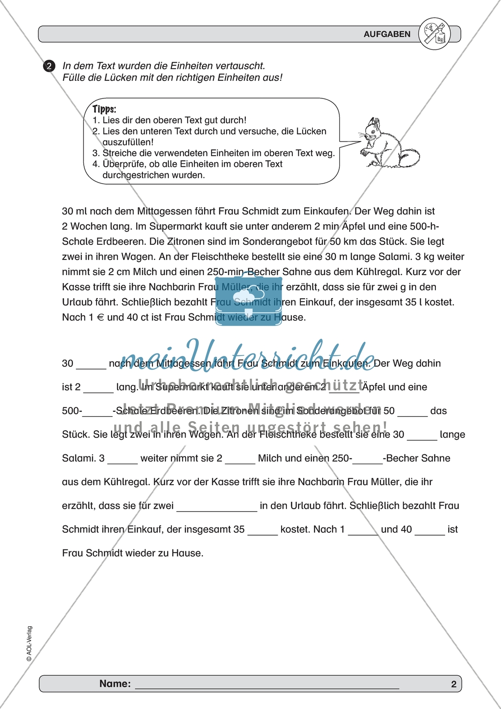 Material zur Verbesserung der Grundfähigkeiten im Bereich Messen und Größen - Größenvorstellungen. Preview 2