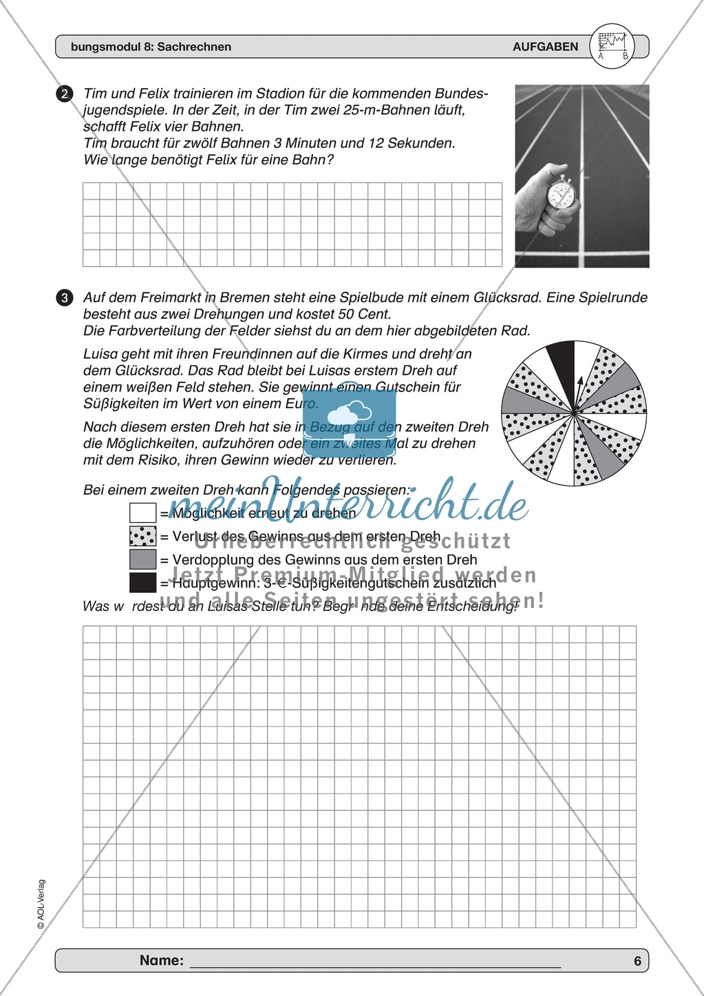 Material zur Verbesserung der Sachrechenkompetenz - Sachaufgaben und Kombinatorik. Preview 2