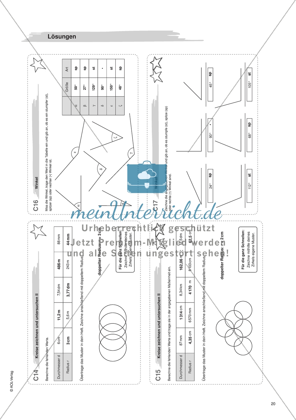 Material für eine Freiarbeit zum Thema Geometrische Figuren - Winkel zeichnen, messen und beschriften. Preview 3