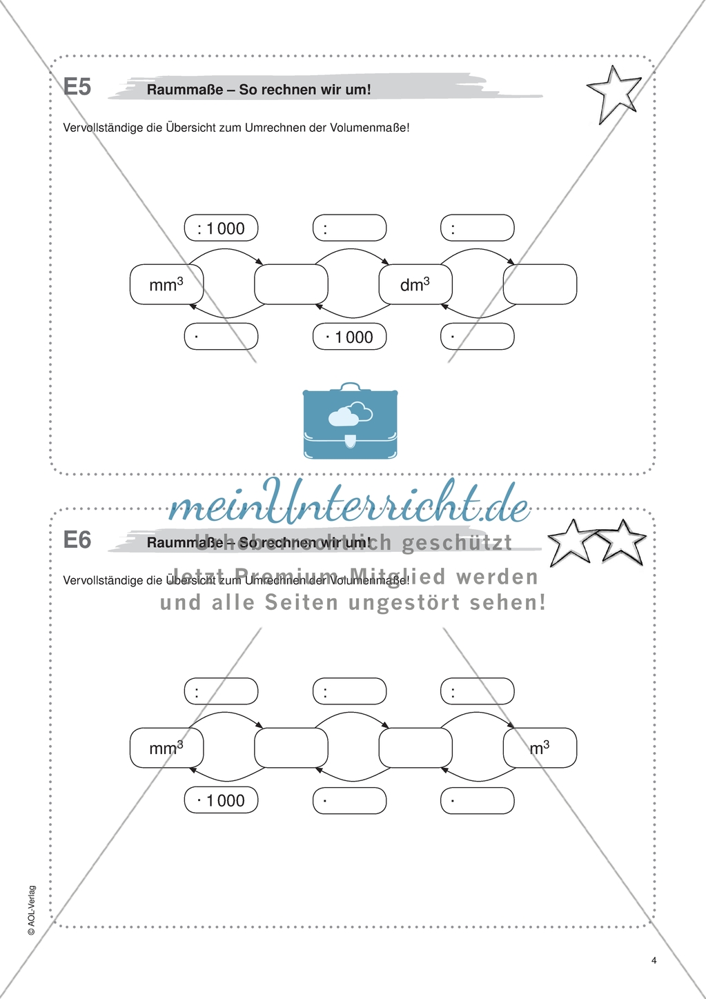 Material für eine Freiarbeit zum Thema Geometrische Flächen - Raummaße umwandeln. Preview 1