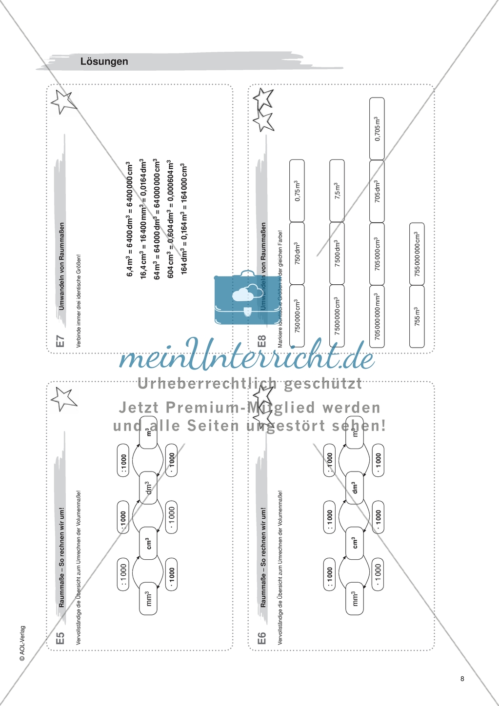 Material für eine Freiarbeit zum Thema Geometrische Flächen - Raummaße umwandeln. Preview 4