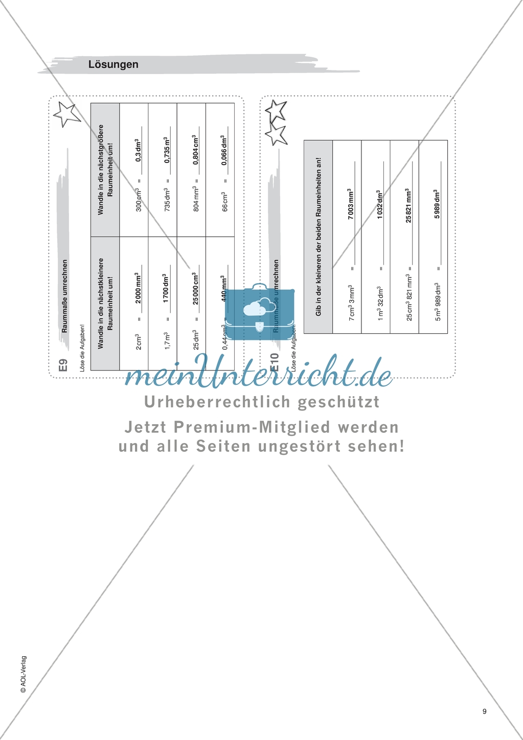 Material für eine Freiarbeit zum Thema Geometrische Flächen - Raummaße umwandeln. Preview 5