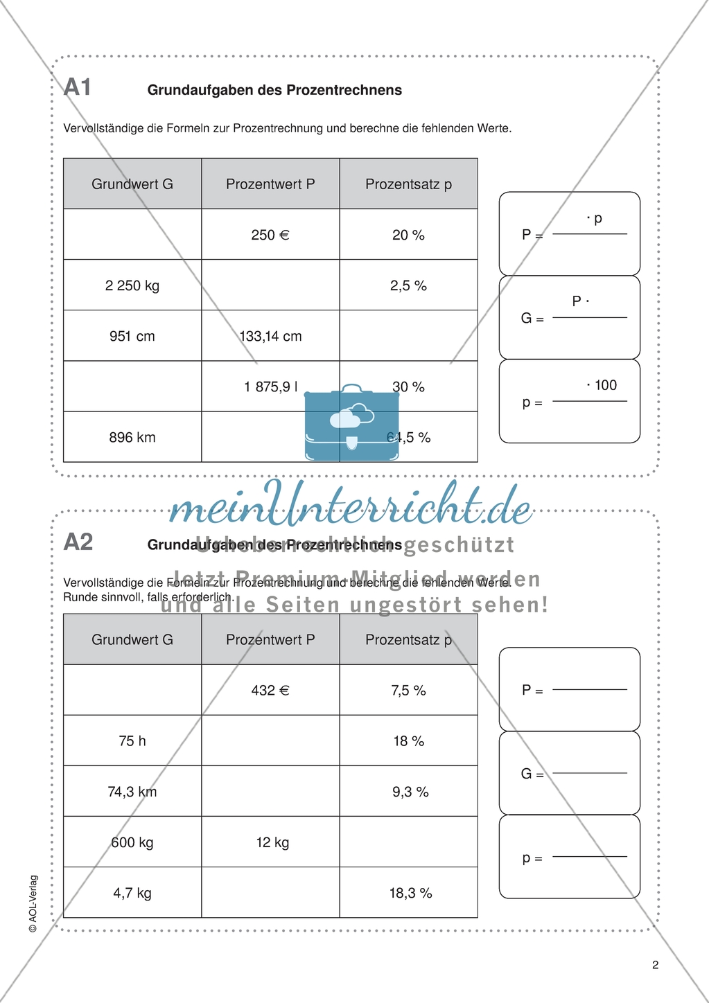 Aufgaben für eine Freiarbeit zum Thema: Prozentrechnen - Grundaufgaben des Prozentrechnens. Preview 1