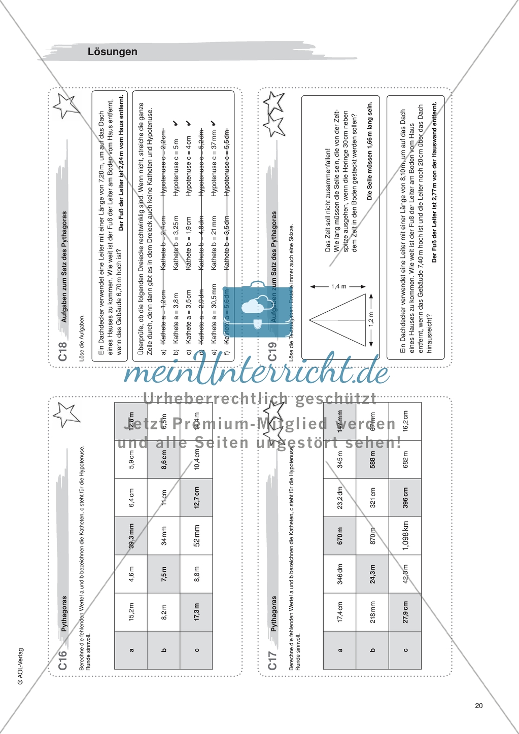 Aufgaben für eine Freiarbeit zum Thema: Geometrische Flächen - Pythagoras. Preview 2
