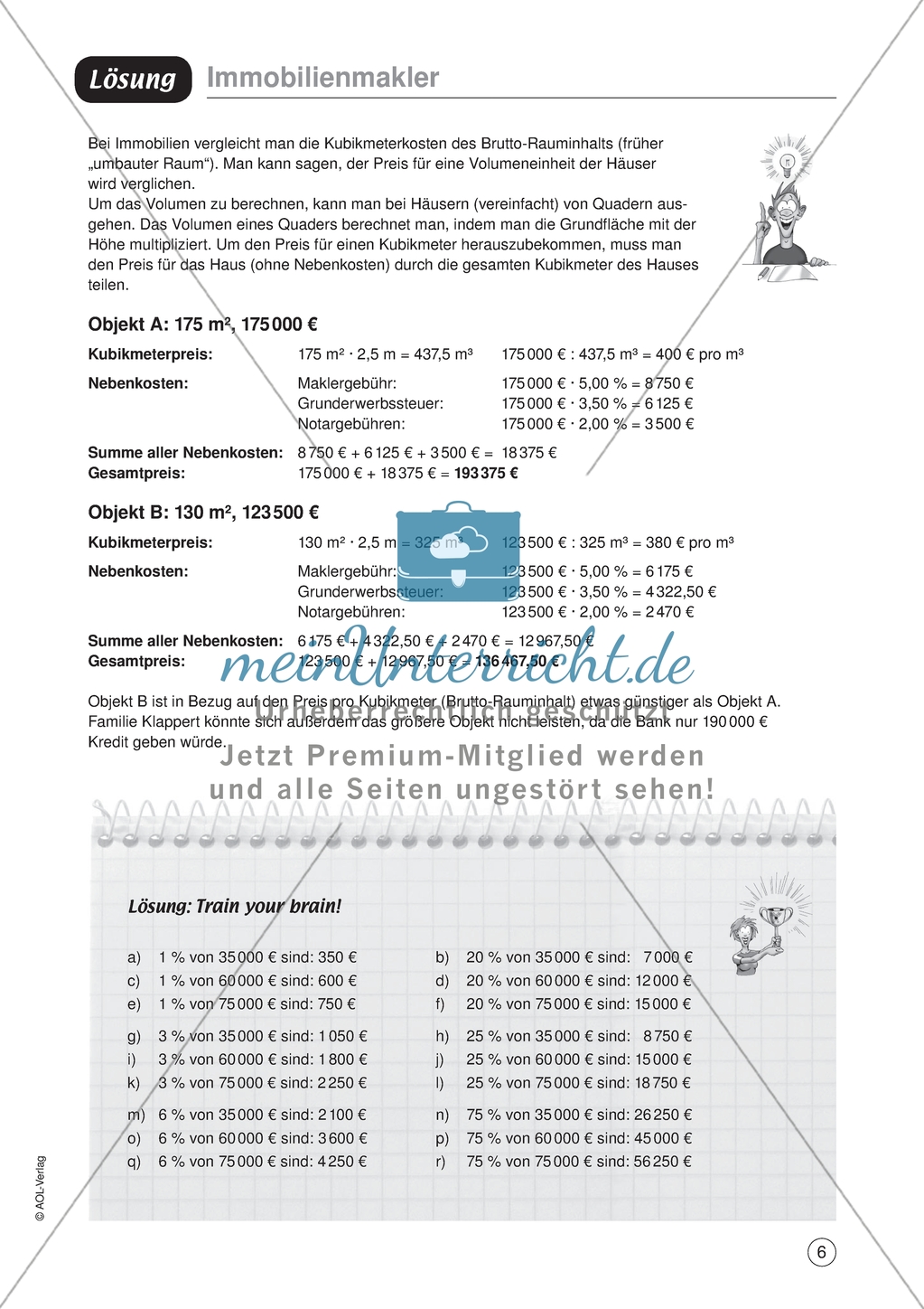 Mathe-Aufgaben aus dem Berufsalltag zum Thema: Arbeiten als Immobilienmakler - Aufgaben II. Preview 3