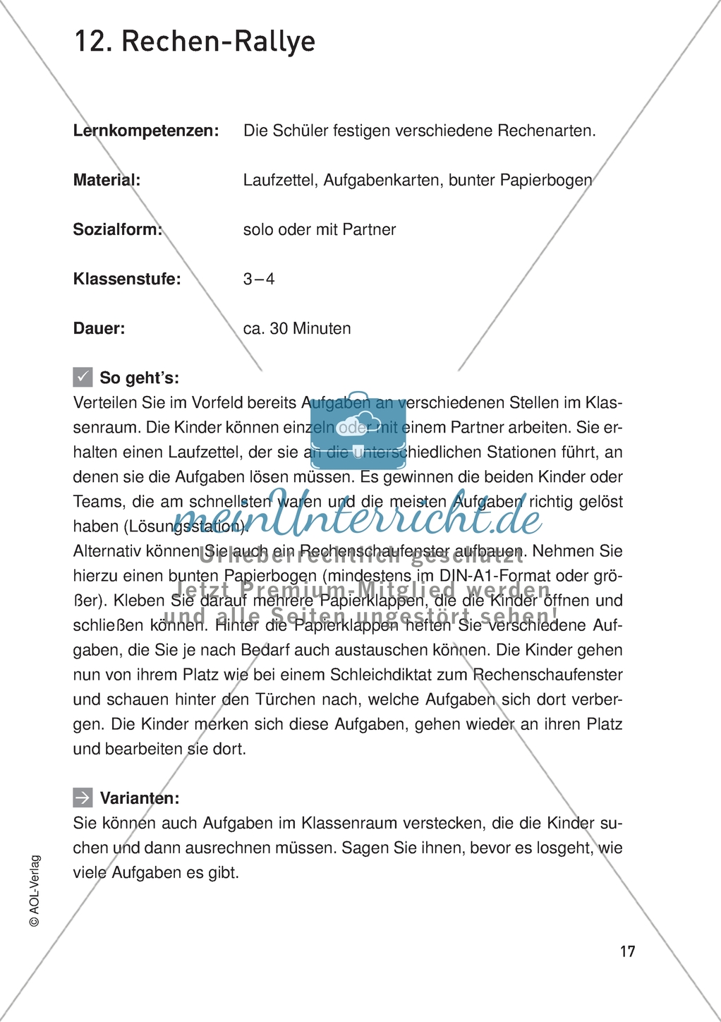 Bewegter Mathematikunterricht - verschiedene Rechenarten festigen Preview 1