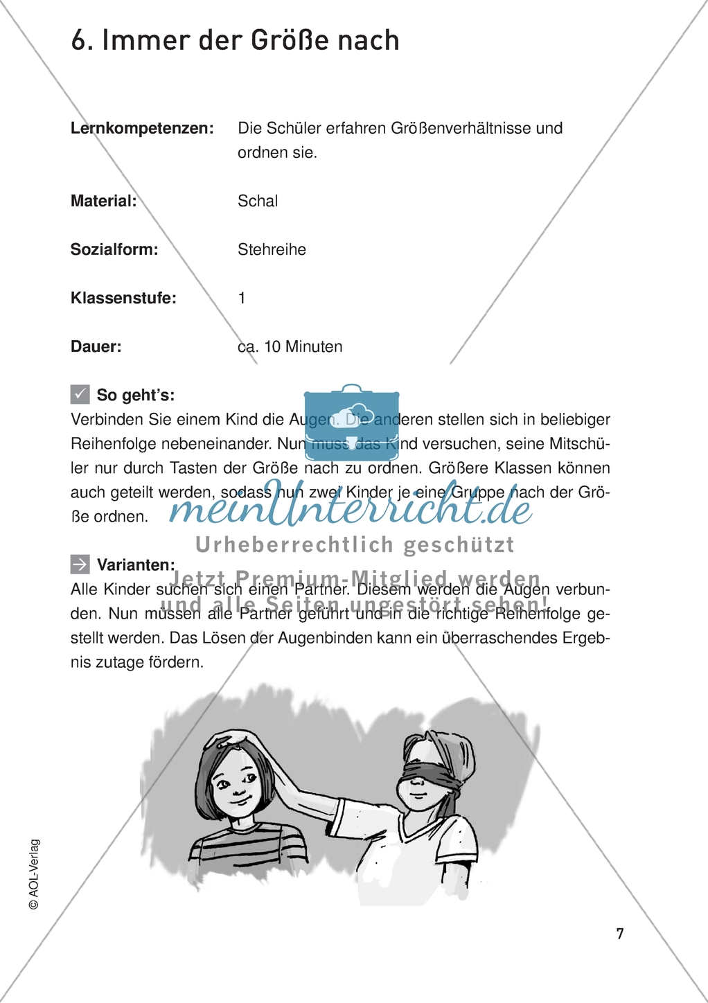 Bewegter Mathematikunterricht - Größenverhältnisse kennenlernen und ordnen. Preview 1