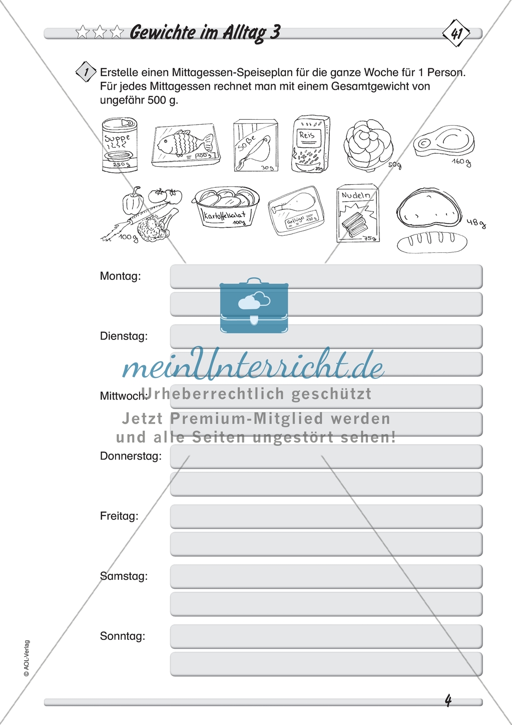 Gewichte im Alltag: Arbeitsmaterial zu Größen und Messen Preview 3