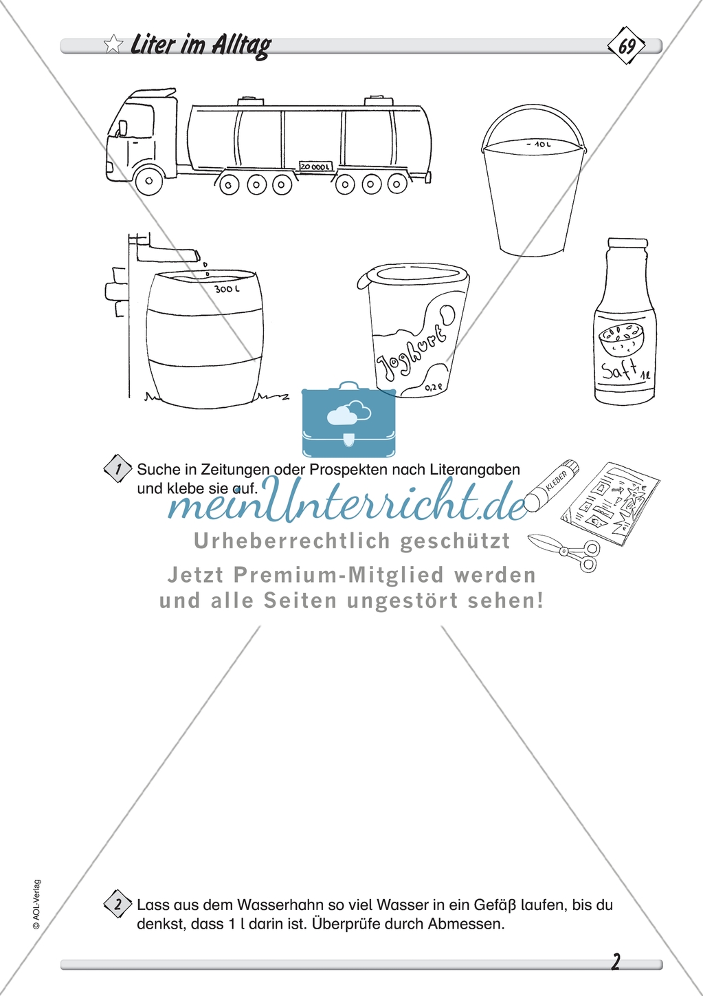 Messen und Größen: Hohlmaße - Liter im Alltag Preview 1