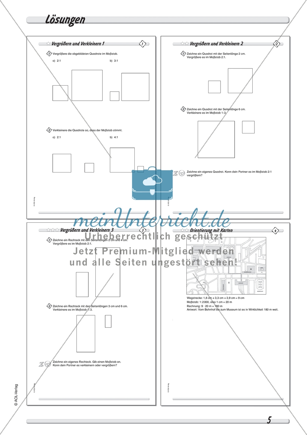 Reale Weglängen über einen maßstabsgetreuen Stadtplan ermitteln und eigene Fragen entwickeln Preview 2