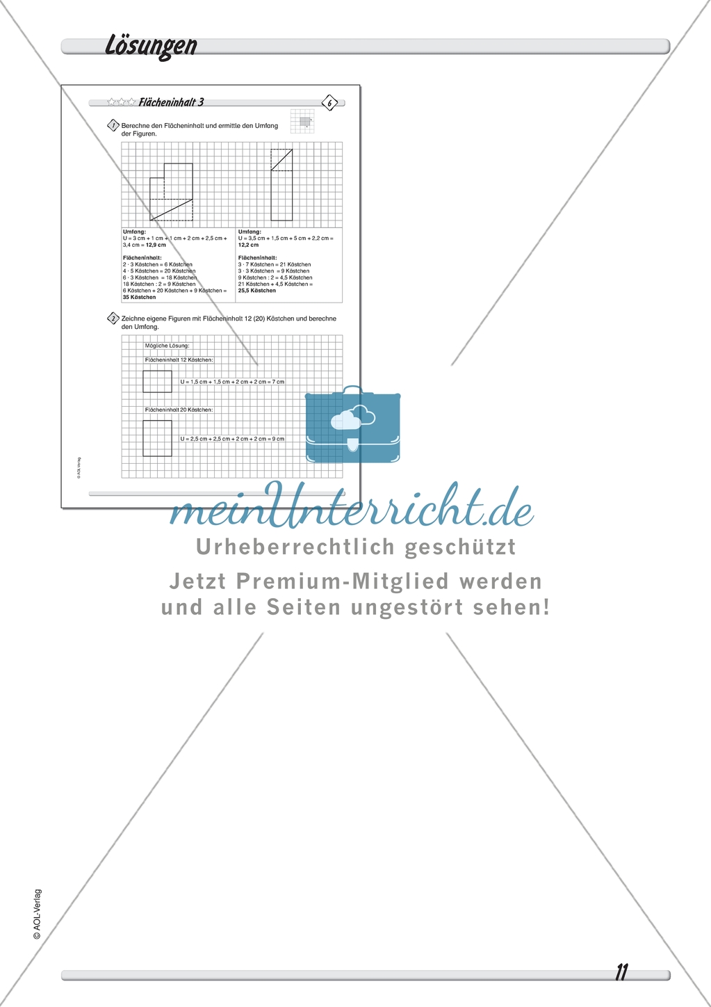 Berechnen und Zeichnen von Flächeninhalt und Umfang Preview 2