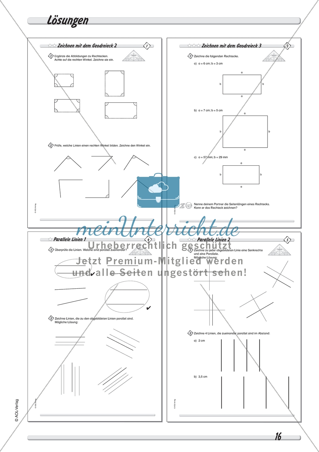 Umgang mit dem Geodreieck - Prüfen und Zeichnen von parallelen Linien Preview 3