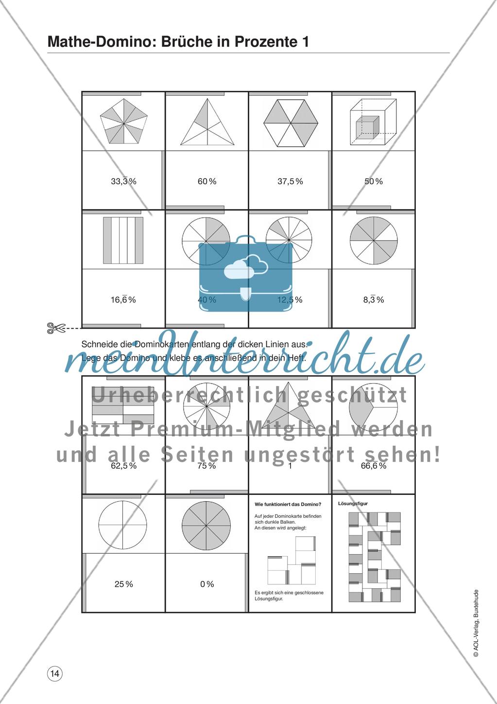 Algebra: Brüche in Prozente Preview 1