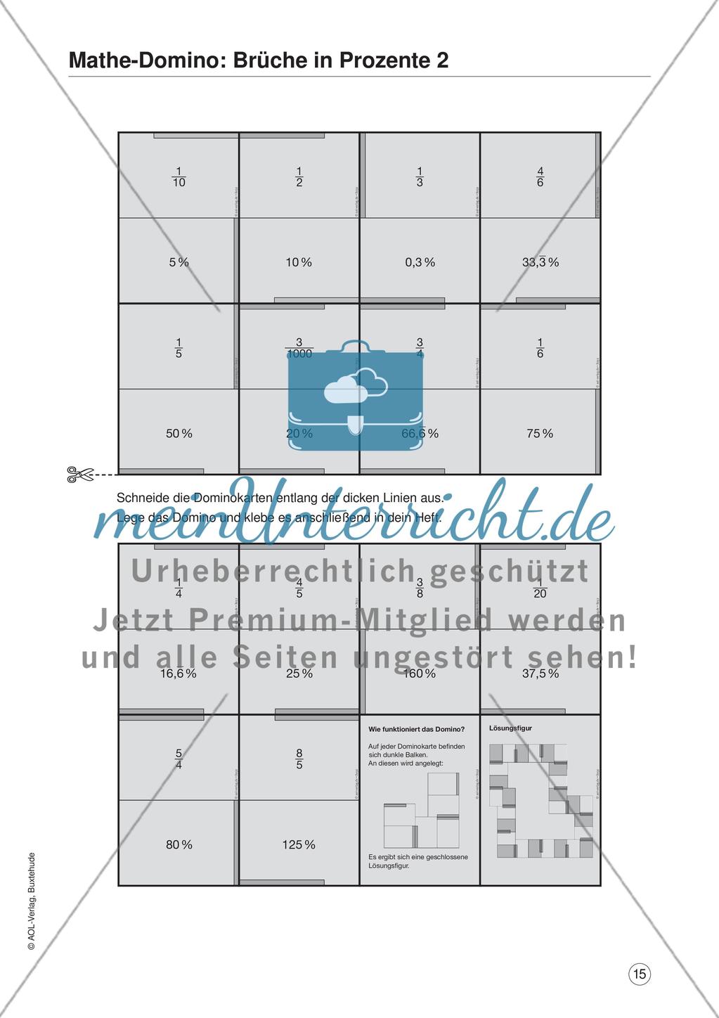 Algebra: Brüche in Prozente Preview 2