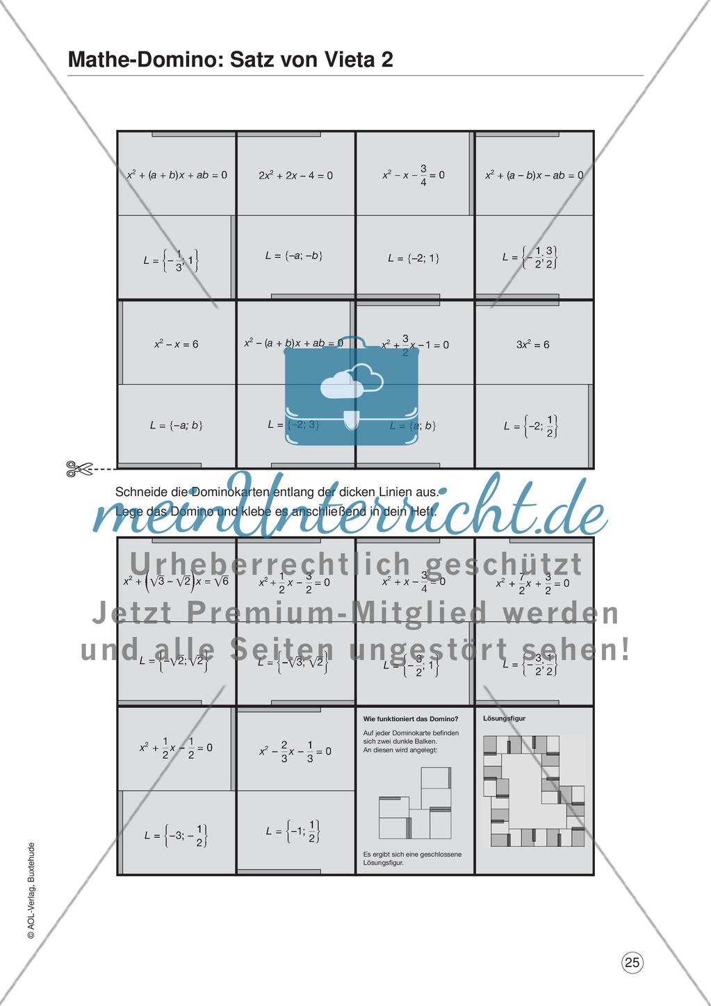 Algebra: Satz von Vieta Preview 2