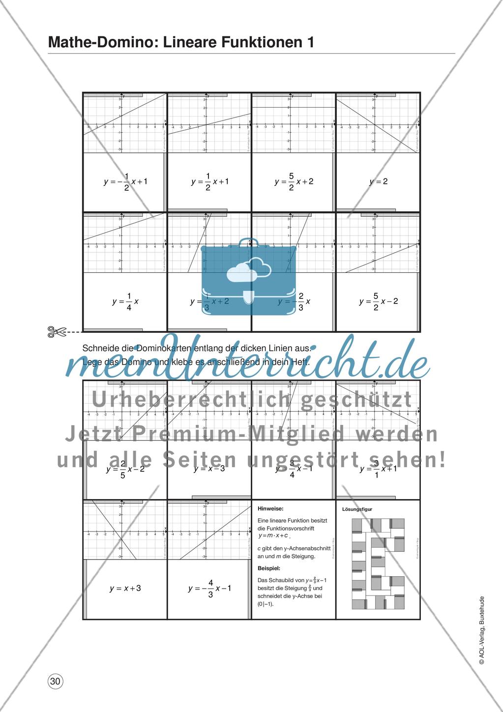 Lineare Funktionen Preview 1