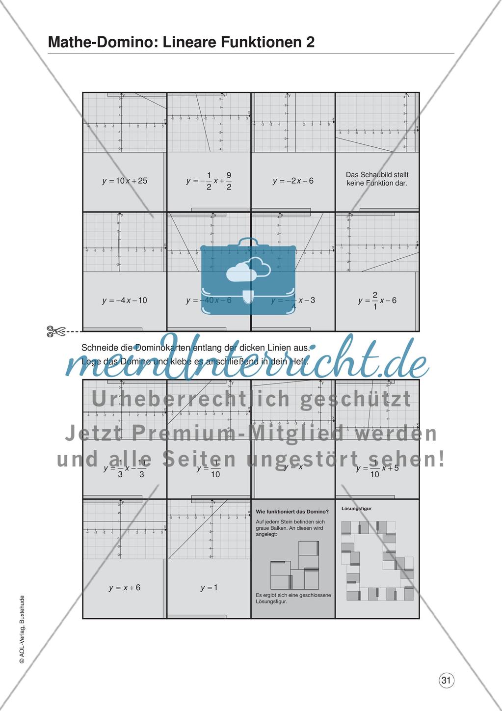 Lineare Funktionen Preview 2