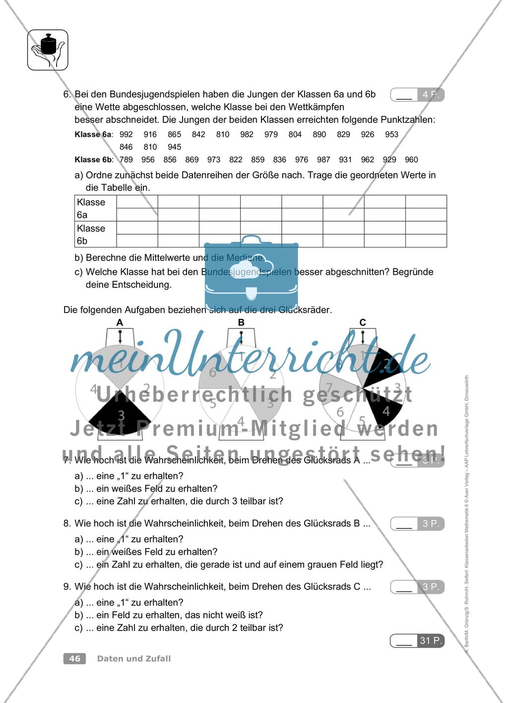 Daten und Zufall: Klassenarbeit 1 (leicht) Preview 2