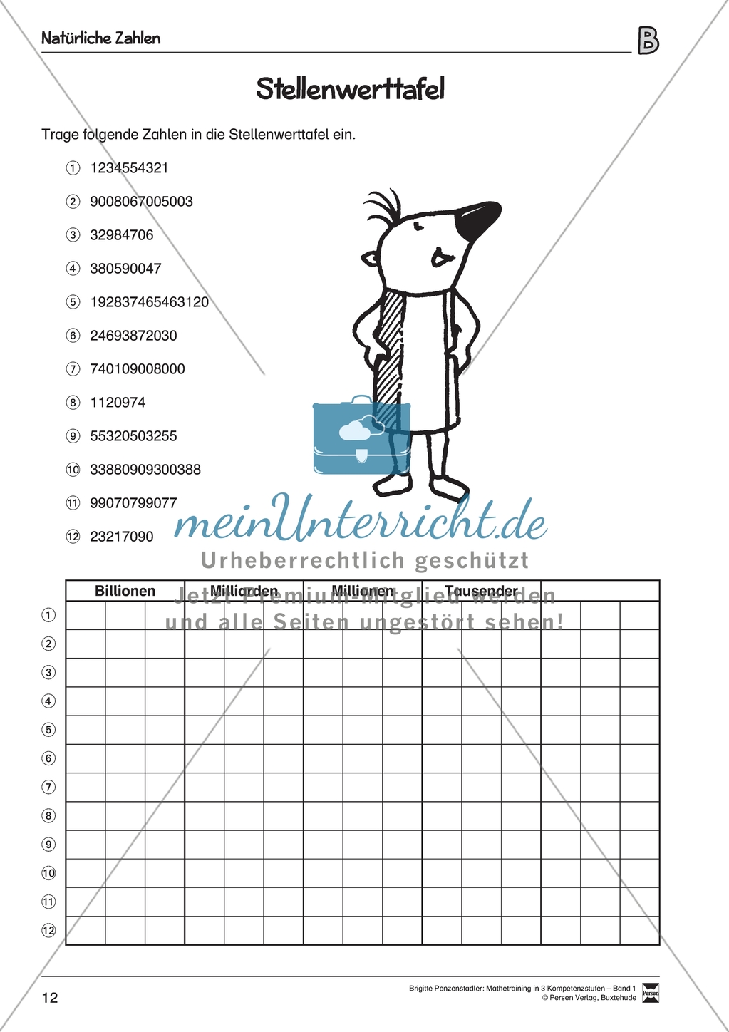 Zahldarstellungen - Zahlen in die Stellenwerttafel eintragen Preview 2