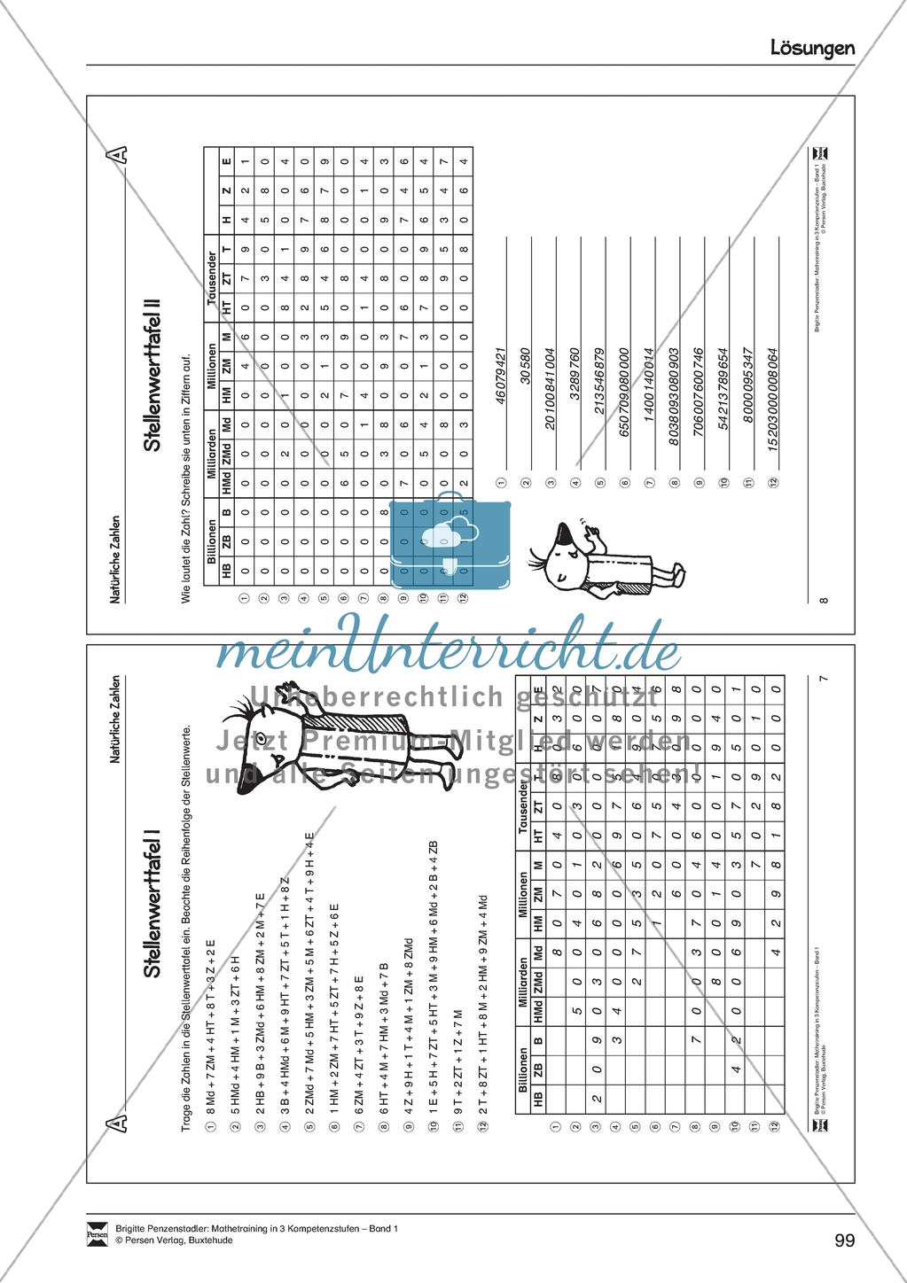 Zahldarstellungen - Zahlen in die Stellenwerttafel eintragen Preview 3