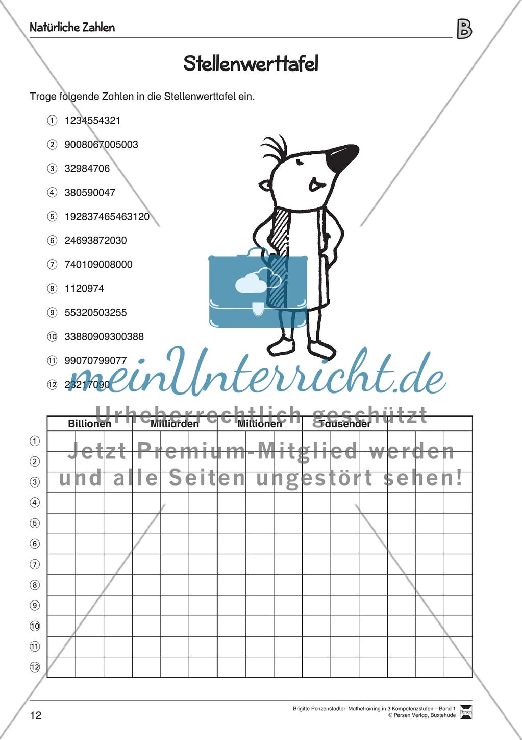 Stellenwerttafel (Kompetenzstufe B) Preview 1