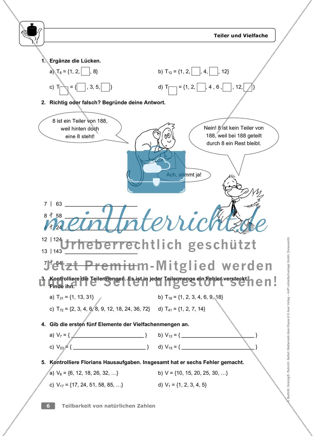 Teiler und Vielfache Preview 2