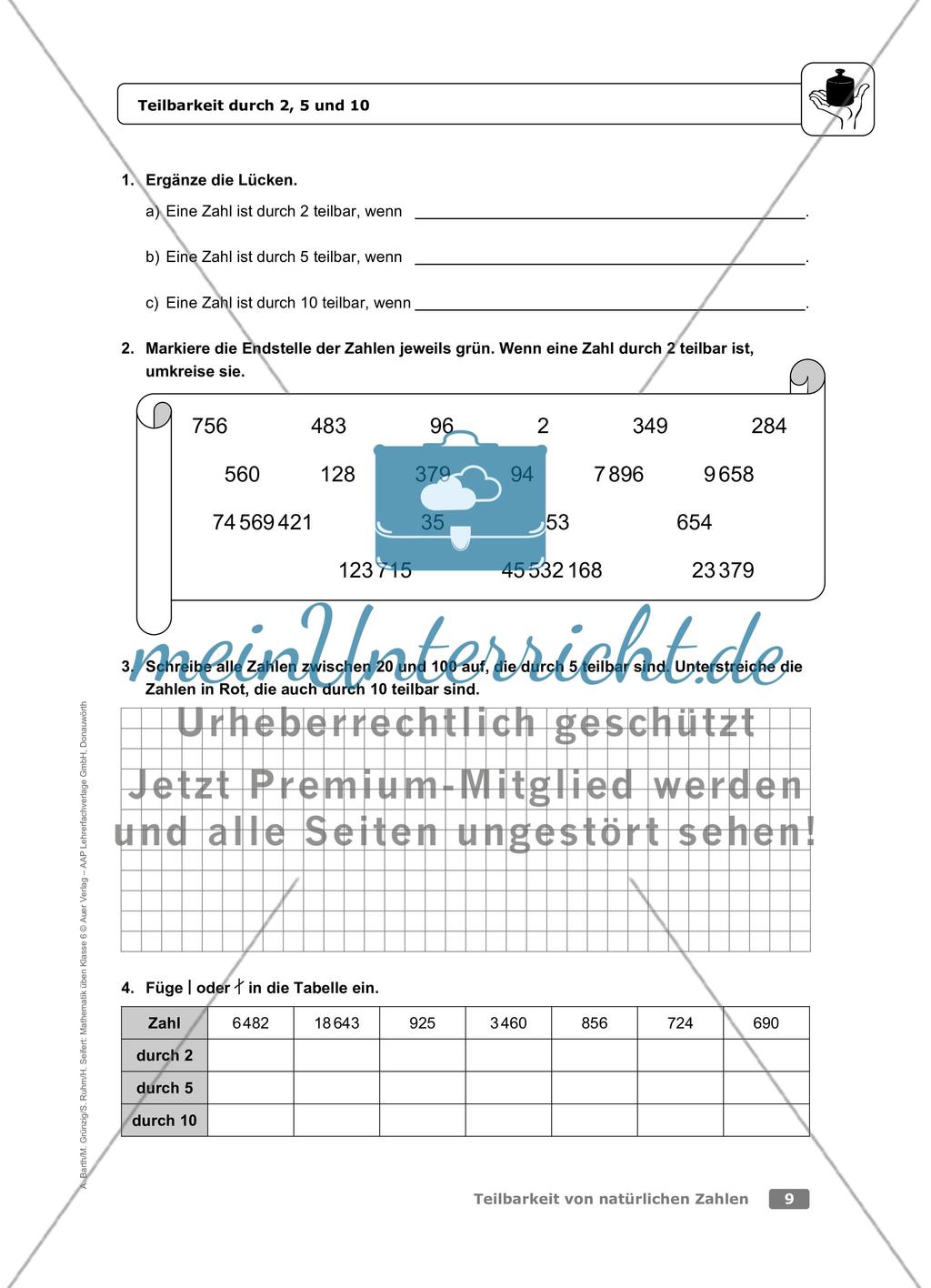Teilbarkeit durch 2, 5 und 10 Preview 2