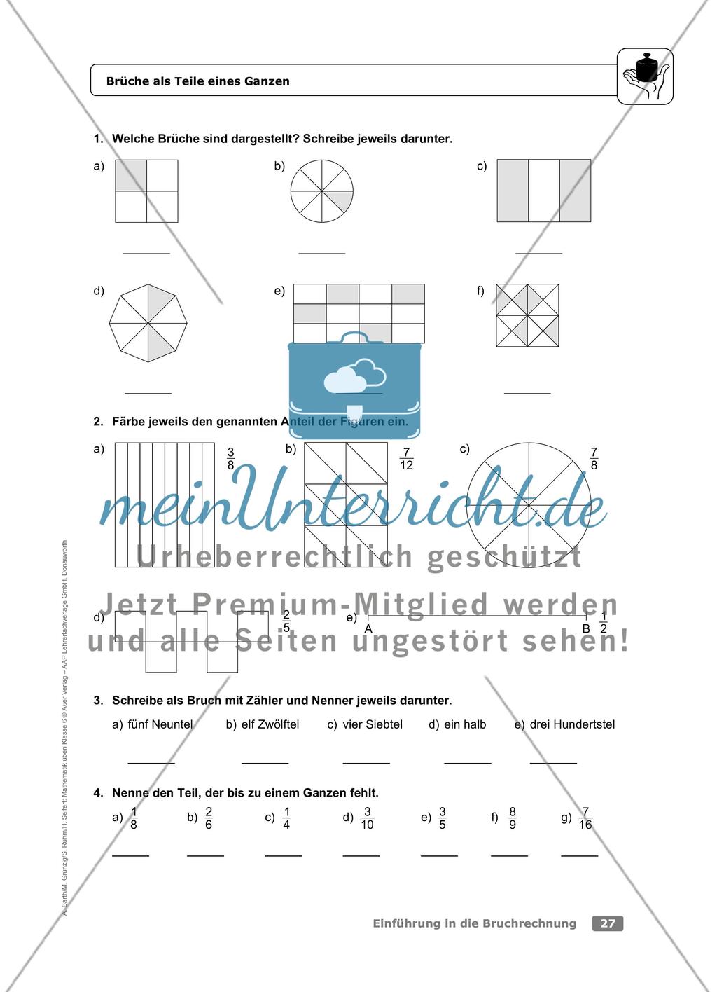 Brüche als Teile eines Ganzen Preview 2