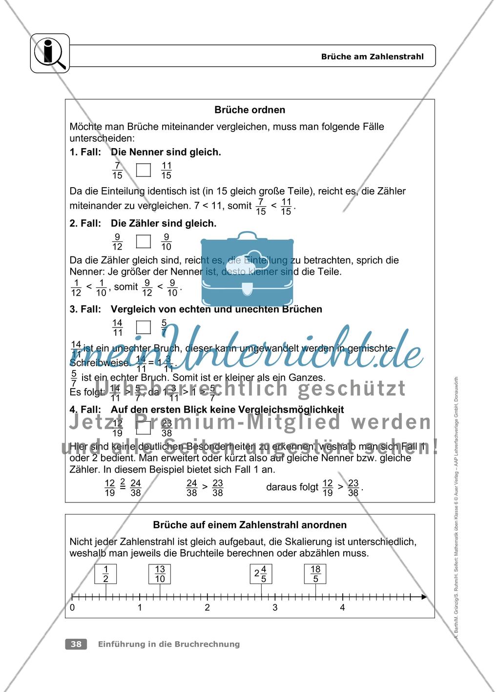 Brüche am Zahlenstrahl Preview 1