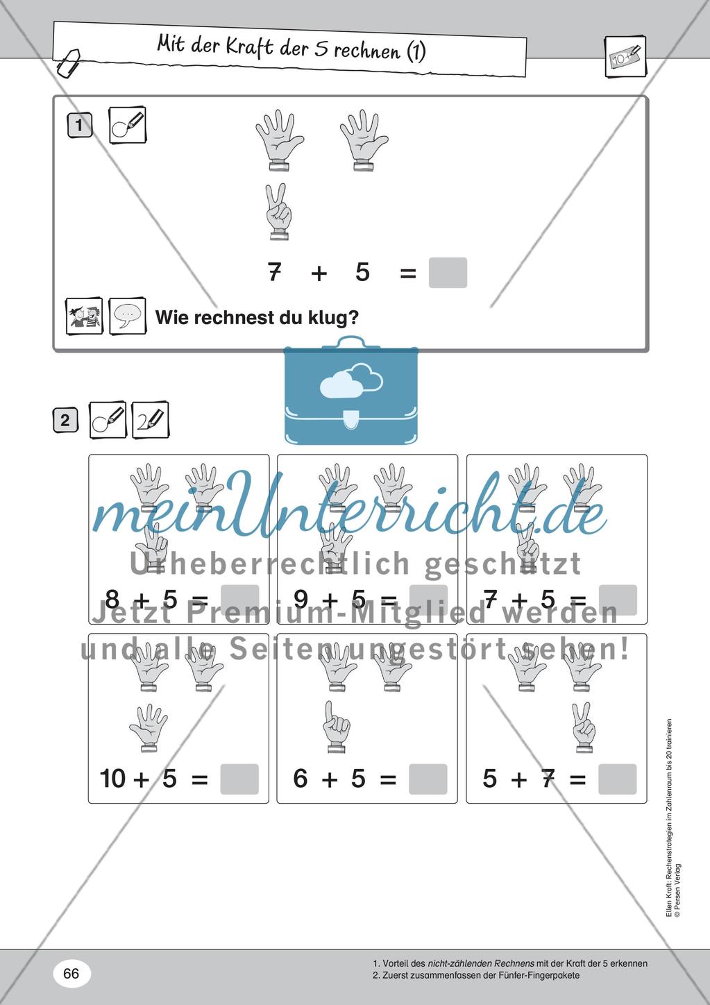 Mit der Kraft der 5 rechnen (Fingerbilder) Preview 1