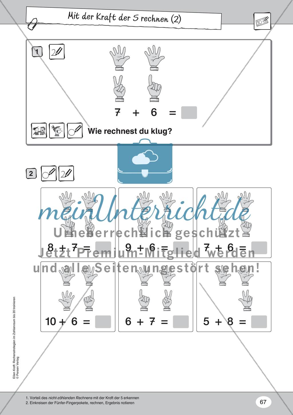 Mit der Kraft der 5 rechnen (Fingerbilder) Preview 2