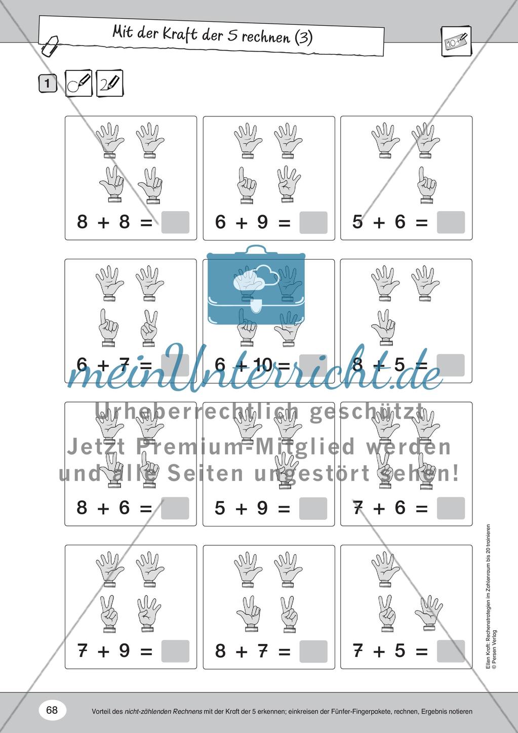 Mit der Kraft der 5 rechnen (Fingerbilder) Preview 3