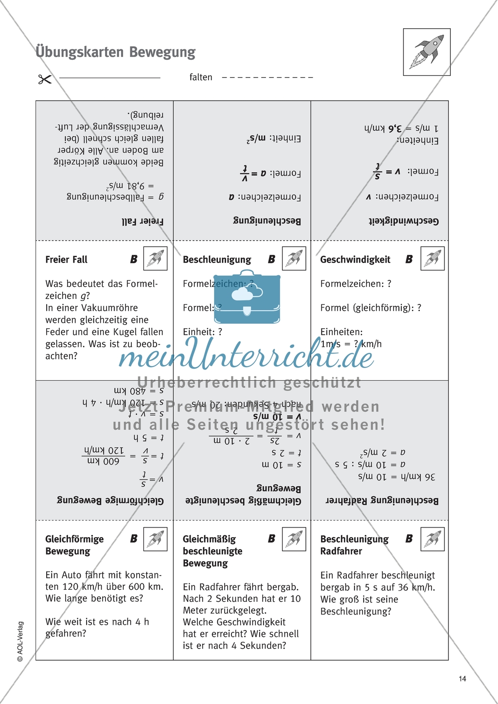 Bewegungen von Körpern - Übungskarten zum Thema Bewegung Preview 1