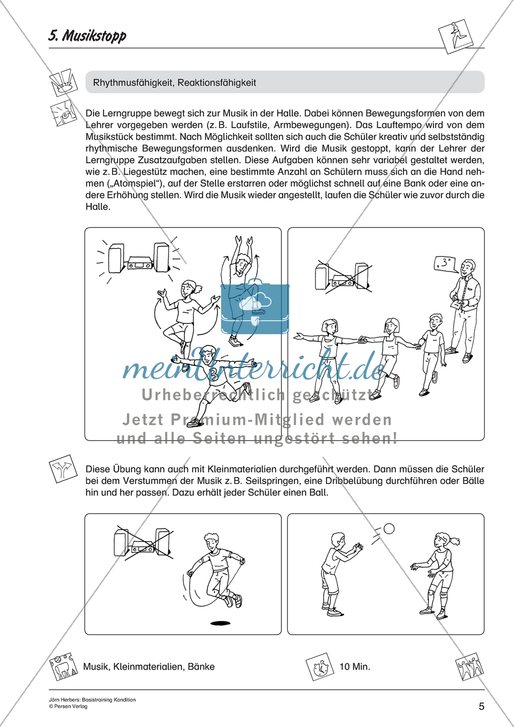 Aktivierende Übungen zur Verbesserung der Kondition - Musikstopp. Preview 1