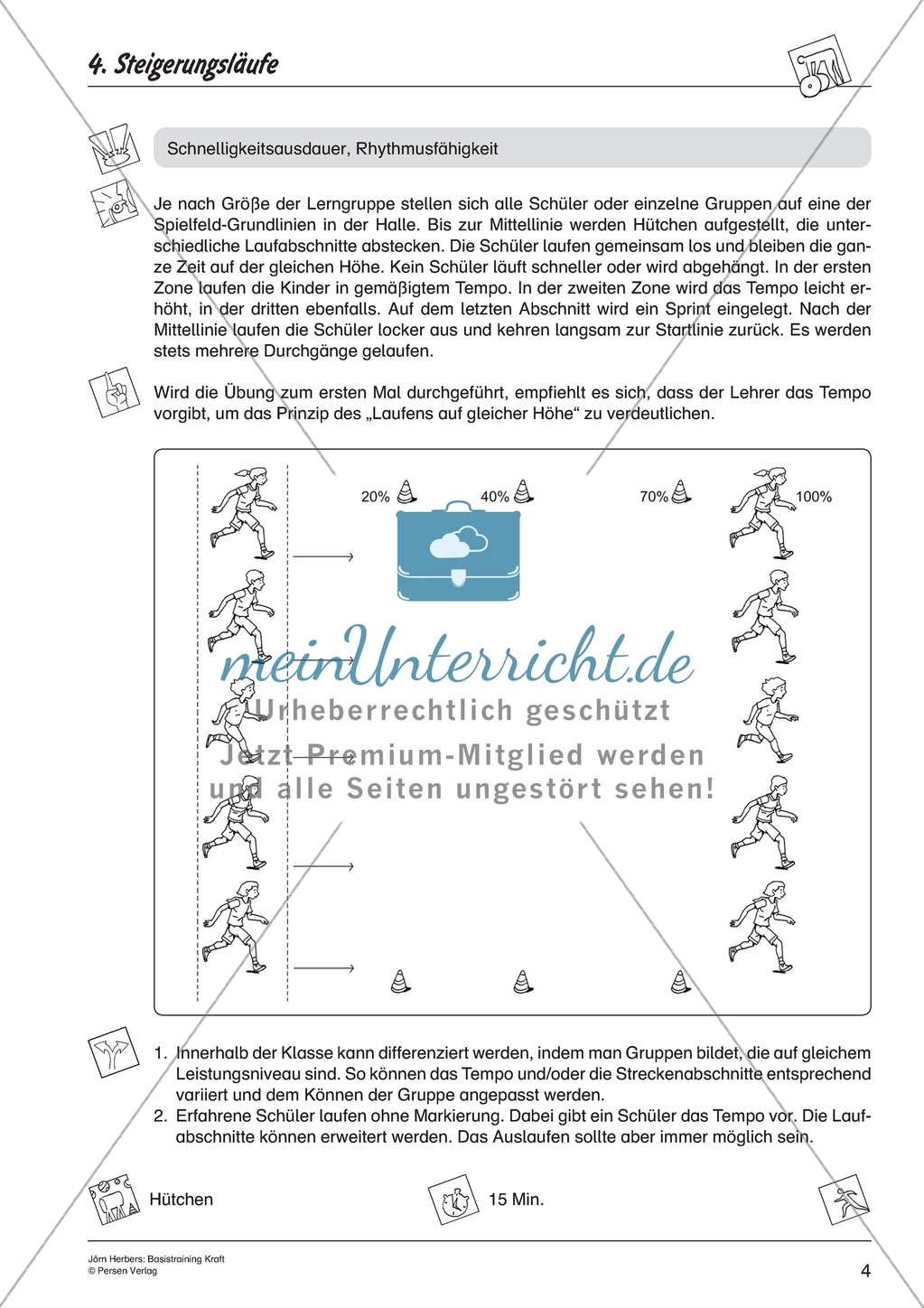 Aktivierende Übungen zur Verbesserung der Kraft - Steigerungsläufe. Preview 1