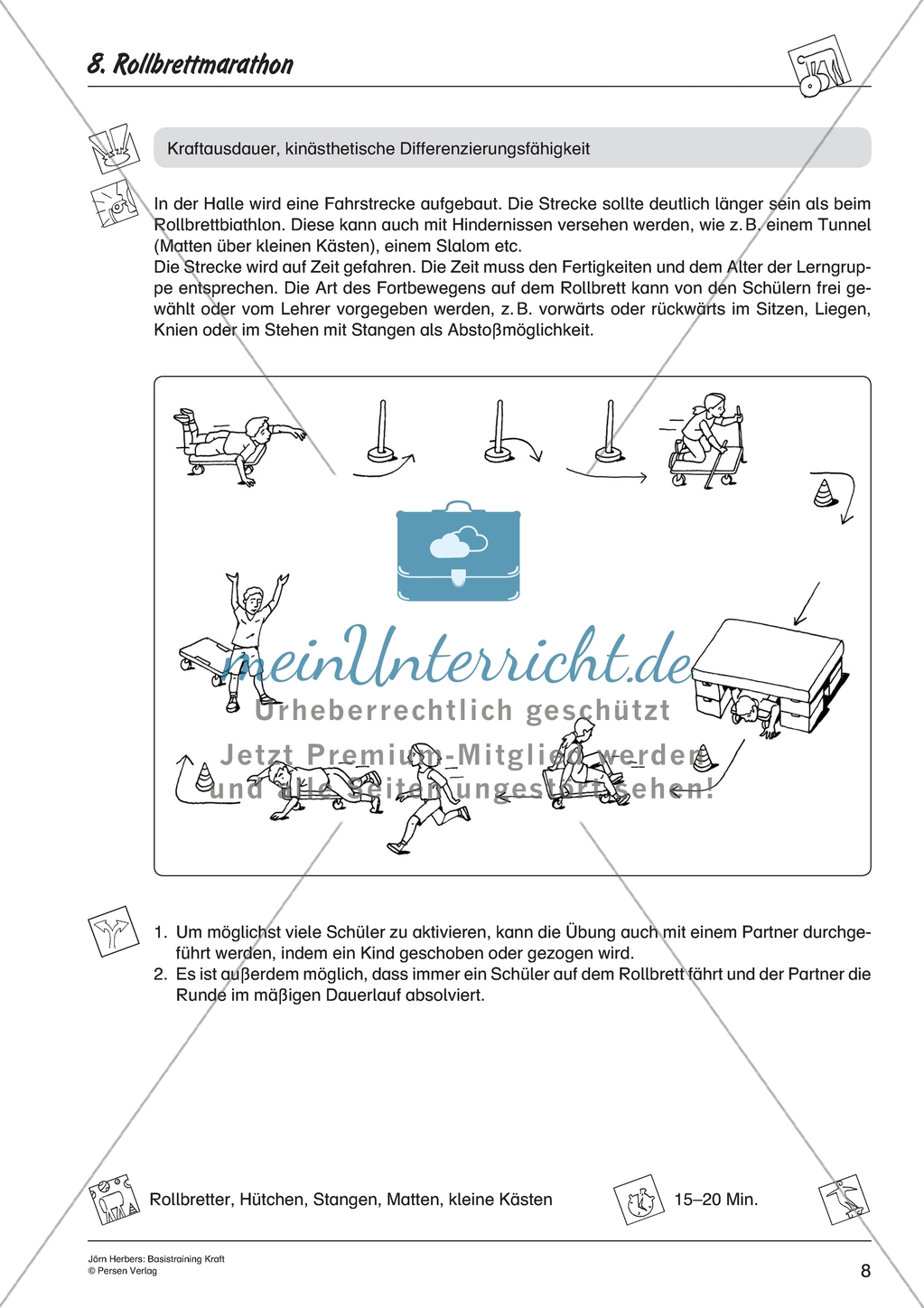 Aktivierende Übungen zur Verbesserung der Kraft - Rollbrettmarathon. Preview 1