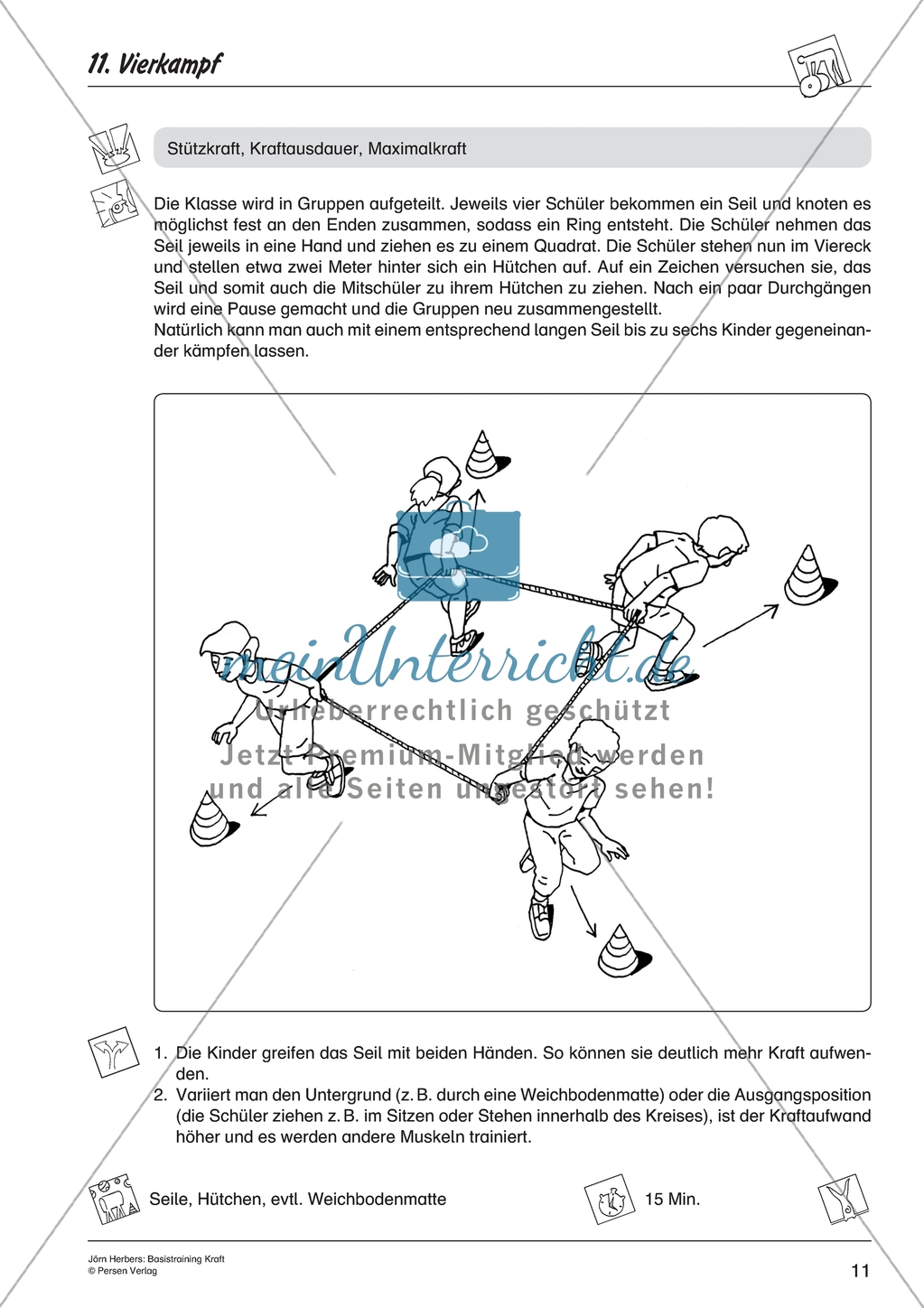 Aktivierende Übungen zur Verbesserung der Kraft - Vierkampf. Preview 1