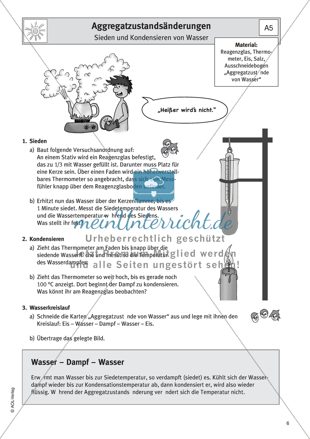 Aggregatzustände - Experimentelle Untersuchungen zum Sieden und Kondensieren von Wasser Preview 1